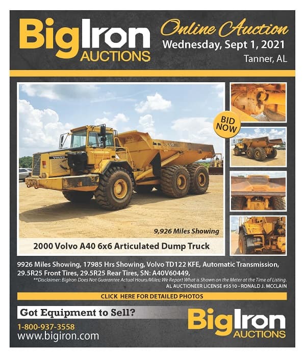 Check out this Volvo Articulated Dump Truck selling on BigIron's September 1st Auction